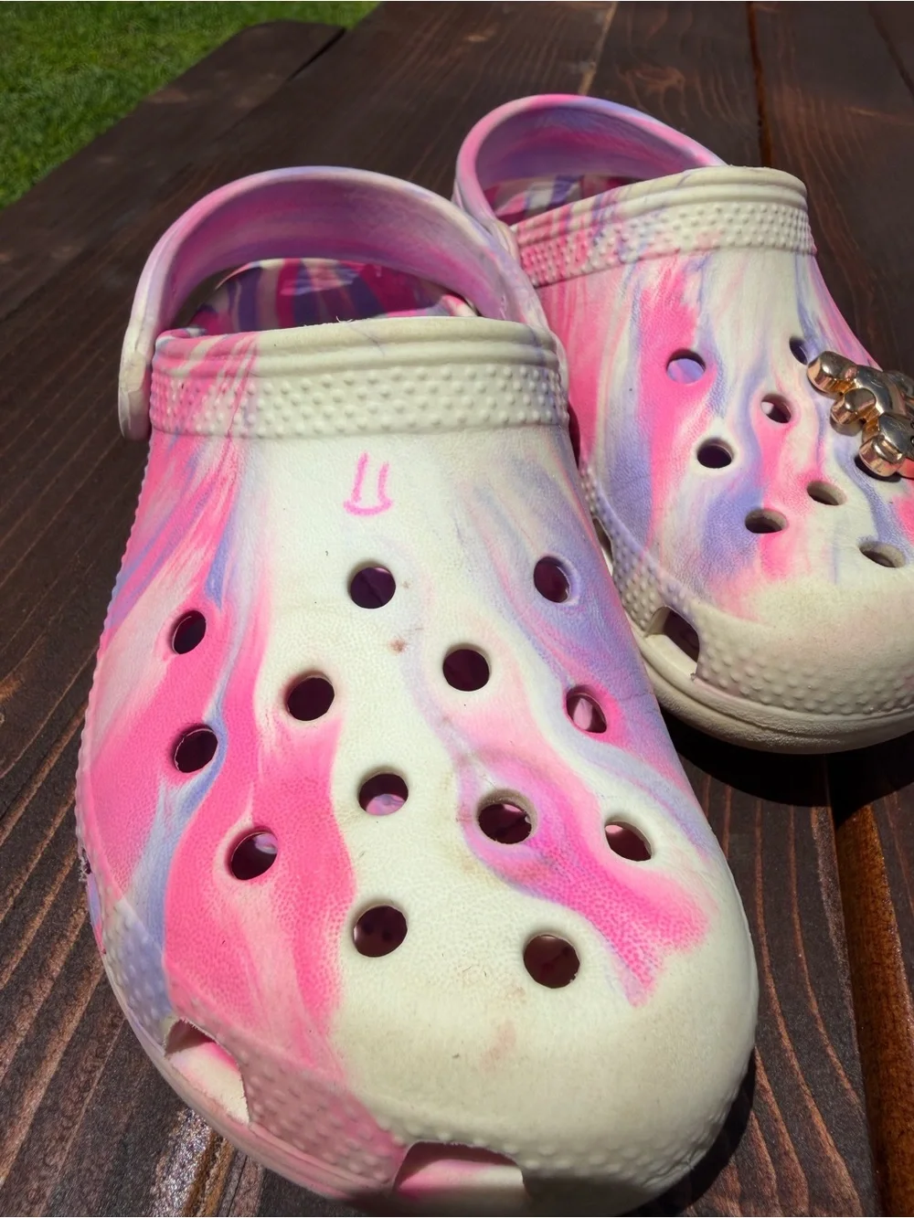 Girls Crocs Bundle Sizes 11 & 12 – Pink & Tie-Dye